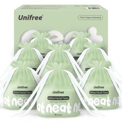 Unifree Facial Towels I Towelettes I Dry Wipes I Makeup Remover I Facial Tissues I On-the-go Convenient Pack (640 count)