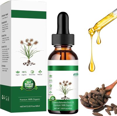 Lioatyo Cyperus Hair Removal Oil, 100% Natural Cyperus Oil, Cyperus Oil for Hair Removal, Reducing Body Hair Growth, Smooths Skin, Moisturizes and Soothes, Suitable for All Skin Types