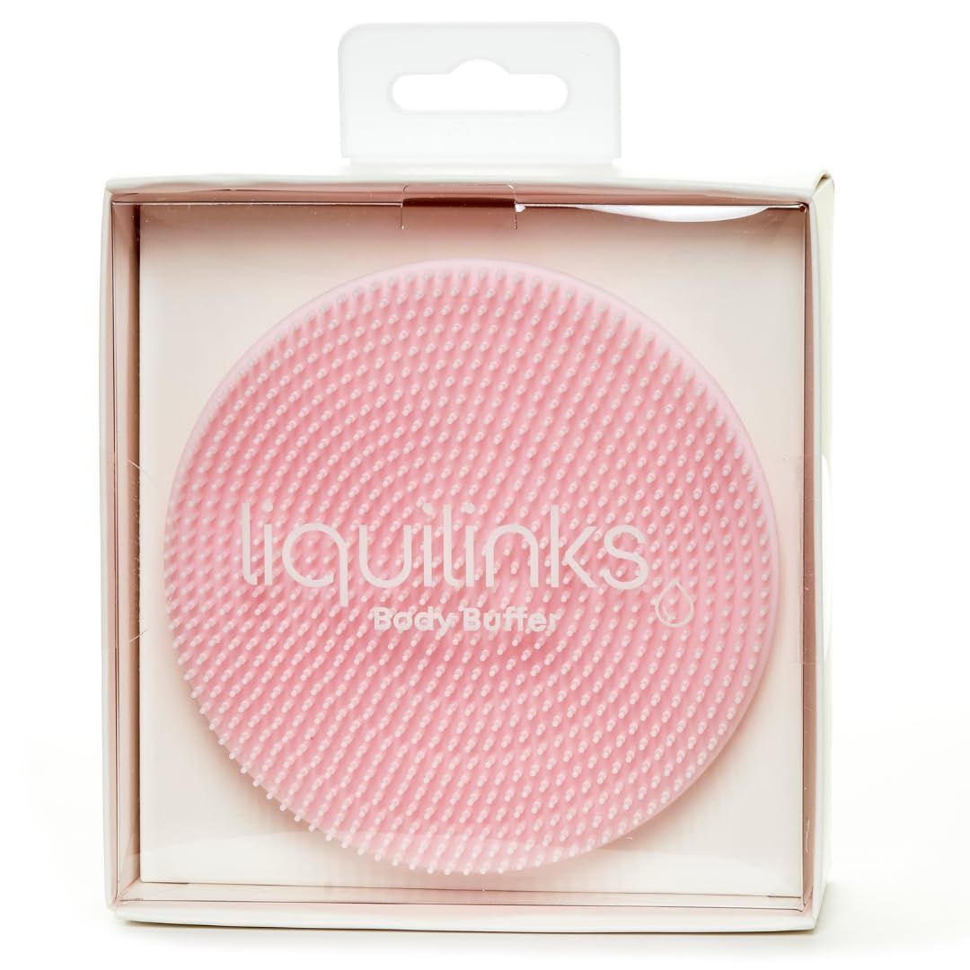 LiquiLinks Body Buffer - Bathing &amp; Washing Silicone Loofah - Spa Accessory - Essential Skincare Tool for Teen Girls Blush Pink