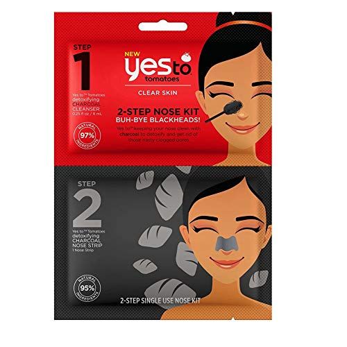 Yes To Tomatoes Two-Step Nose Kit, Detoxifying Daily Cleanser &amp; Nose Strip Clears Breakouts Without Over-Drying With Salicylic Acid &amp; Antioxidants, Natural, Vegan &amp; Cruelty Free, 1-Pack