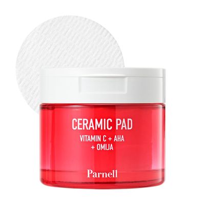 Parnell Aha Omija Ceramic 60 Pads, peeling pads for face, korean skin care