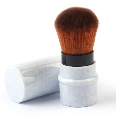 RN BEAUTY Retractable Kabuki Brushes Powder Brush Foundation Brush Blush Brush Face Blender Brush Mineral Blending Buffing Concealer Brush Makeup Brush Portable With Cover - Blue