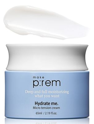 MAKEPREM Hydrate Me Micro Tension Cream Moisturizing Water Cream Hydrate Smooth No-Sticky - Dry Extra-Dry Sensitive Oily Aging Acne-prone Skin Hyaluronic Acid Raspberry 2.19 Fl Oz Korean Skincare.