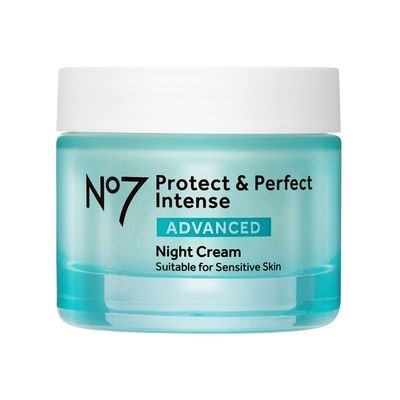 No7 Protect &amp; Perfect Intense Advanced Night Cream - Vitamin E &amp; Shea Butter Face Cream - Fine Line Reducing Moisturizer with Collagen Peptide Technology (1.69 fl oz)