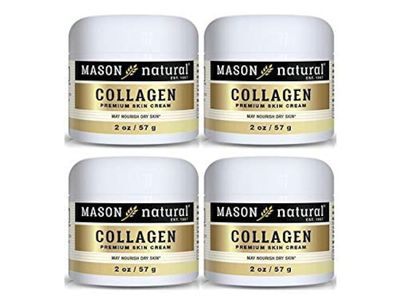 MASON NATURAL Collagen Premium Skin Cream - Anti Aging Face and Body Moisturizer, Intense Skin Hydration and Firmness, Pear Scent, Paraben Free, 2 OZ (4-Pack)