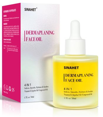 SINAHET Dermaplaning Oil, Natural Moisturizing Shave Oil for Face &amp; Body Hair, Skin Soothing Oil made with essence of Jojoba, Vitamin E, Tea Tree, and Grape Seed (1.7fl. oz/50ml)