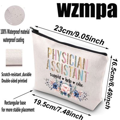 WZMPA Physician Assistant Cosmetic Makeup Bag Physician Assistant Appreciation Gift Physician Assistant Support Help Care Floral Makeup Zipper Pouch Bag For Student Graduation (PA Support Help)