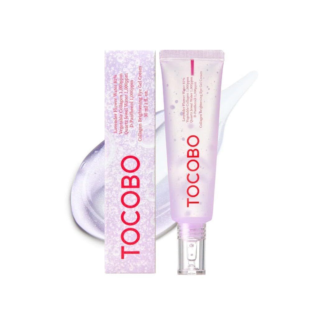 TOCOBO] Collagen Brightening Eye Gel Cream | Quartz Water, Lavender Water Extract, Brightening Eye Care, Eye Lifting | Vegan, Collagen Eye cream, 1 Ounce (Pack of 1), 1 Ounce