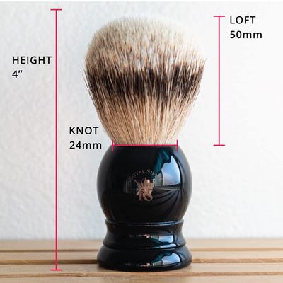 ROYAL SHAVE PB9 Silvertip Badger Shaving Brush - Classic Wet Shaving Brush (Black)