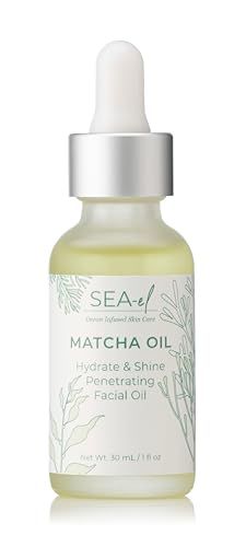Sea-El Matcha Face Oil Skincare - Hydrating Glow Green Tea &amp; Sea Kelp Facial Oil Blend - Calming &amp; Deeply Penetrating Antioxidant-Rich Moisturizer for Women &amp; Men, Vegan, All Skin Types - 1 Fl Oz
