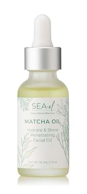 Sea-El Matcha Face Oil Skincare - Hydrating Glow Green Tea &amp; Sea Kelp Facial Oil Blend - Calming &amp; Deeply Penetrating Antioxidant-Rich Moisturizer for Women &amp; Men, Vegan, All Skin Types - 1 Fl Oz