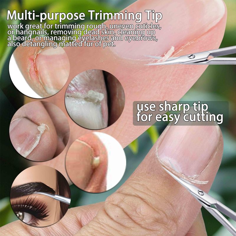 XGIZMOO Cuticle Scissors Fine Curved Blade, Nail Sicssors Pedicure Beauty Grooming Single Piece for Eyebrow, Eyelash, Dry Skin