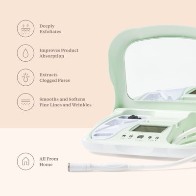 Trophy Skin MicrodermMD - At Home Microdermabrasion Kit - Anti Aging and Acne Treatment - Contains Real Diamond and Pore Extractor Tips to Rejuvenate Skin and Reduce Acne Scars - Mint