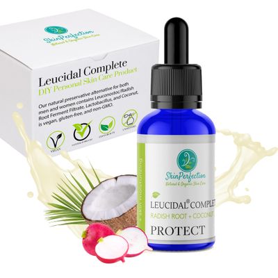 Skin Perfection Leucidal Complete Preservative for Lotion Making - Leucidal Liquid Complete Water Based Cosmetic Protection - DIY Synthetic Alternative Preservative for Hair &amp; Skincare Products