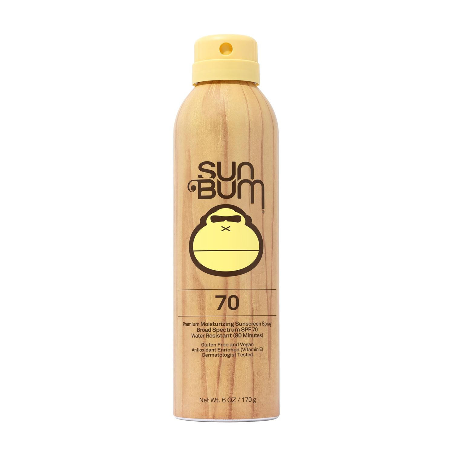 Sun Bum Original SPF 70 Sunscreen Spray |Vegan and Hawaii 104 Reef Act Compliant (Octinoxate &amp; Oxybenzone Free) Broad Spectrum Moisturizing UVA/UVB Sunscreen with Vitamin E | 6 oz