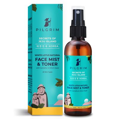 Pilgrim Korean Face Mist Toner | Hydrating &amp; Refreshing Spray with Witch Hazel &amp; Camellia | Alcohol-Free, Natural Skin Toner | Nourishes &amp; Enhances Skin Elasticity | 3.38 Fl Oz (100ml)