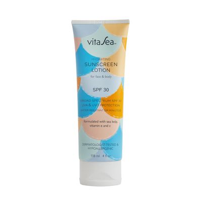 Noodle &amp; Boo VitaSea Hydrating Sunscreen Lotion for Face and Body, Broad Spectrum Reef Friendly Sunscreen SPF 30, UVA &amp; UVB Protection, Formulated with Sea Kelp, Vitamin E &amp; C, 4 Fl Oz