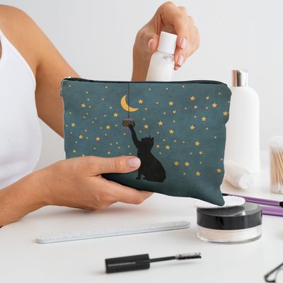 Likjad cat lover gifts for women,Cat makeup bag,cat gifts,Cat cosmetic bag,cat gifts for cat lovers,cat gifts for women,cat mom gifts,cat gifts for girls (green black cat)