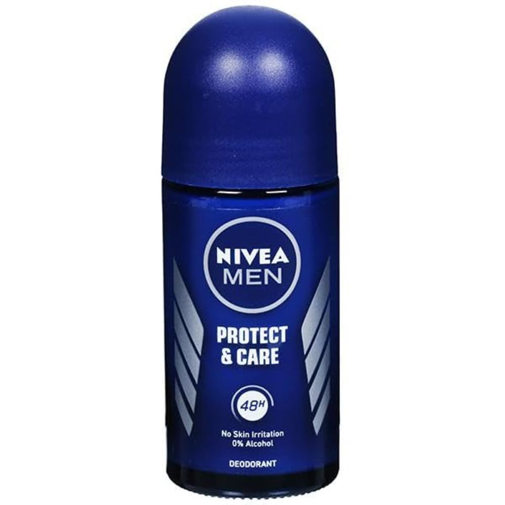 Nivea Men Protect &amp; Care Roll On | 48 Hrs No Skin Irriation 0% Alcohol | 50ml (1.69 Fl Oz)