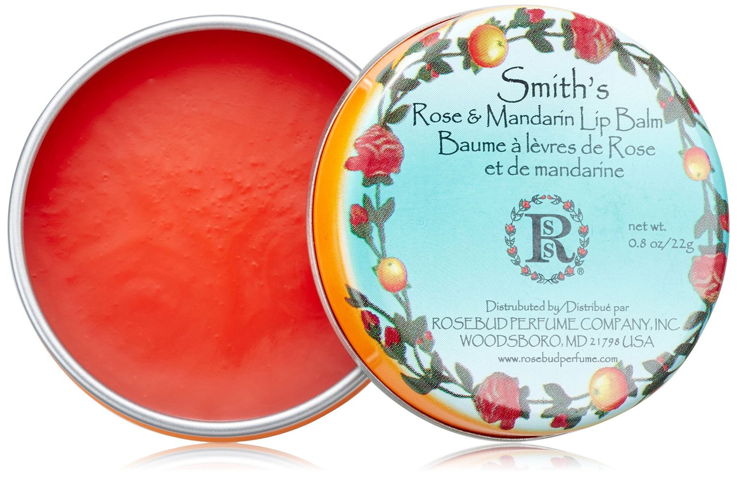 Rosebud Smith&#39;s Lip Balm, Rose and Mandarin, 0.8 Ounce