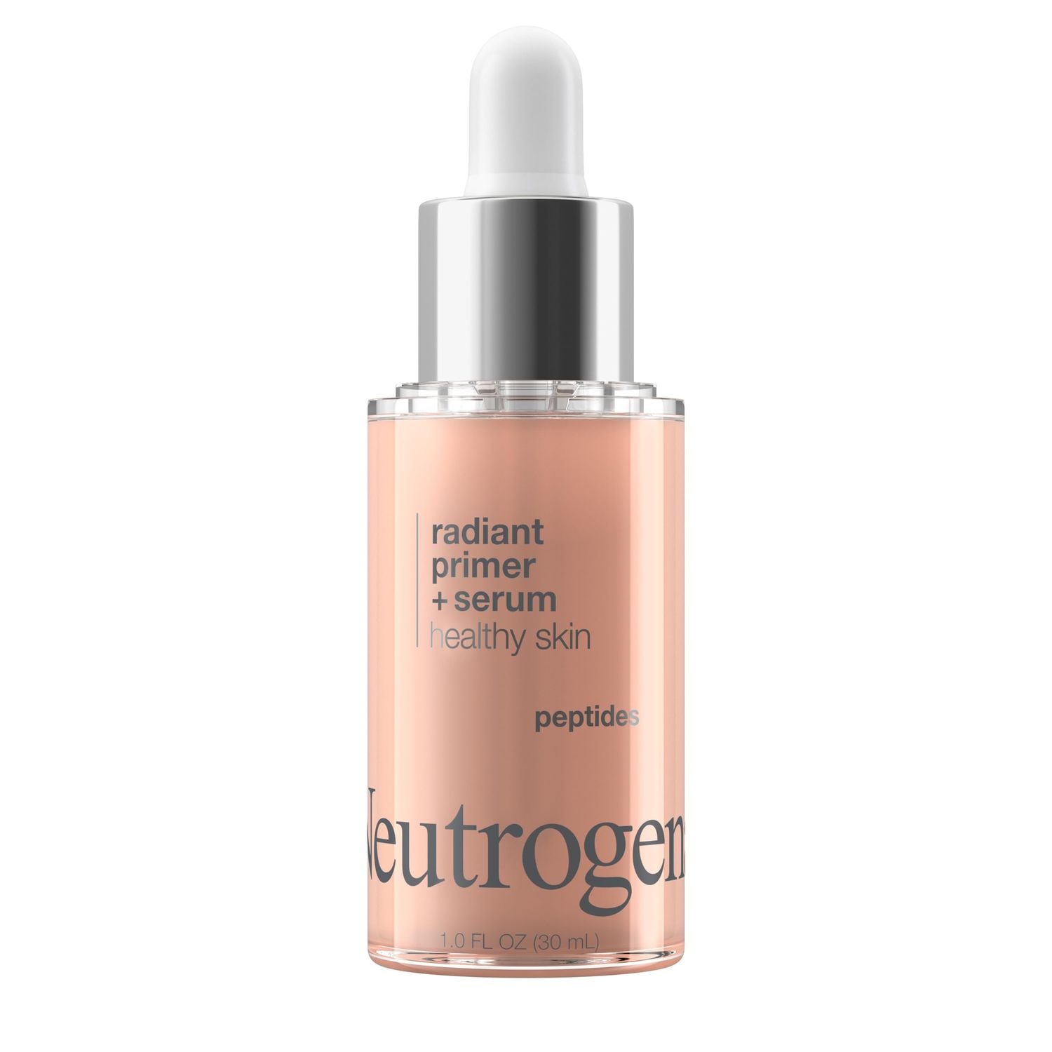Neutrogena Healthy Skin Radiant Booster Primer &amp; Serum, Skin-Evening Serum-to-Primer with Peptides &amp; Pearl Pigments, Evens the Look of Skin&#39;s Tone &amp; Smooths Texture, 1.0 fl. oz