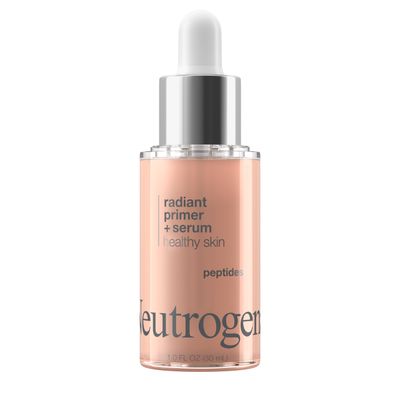 Neutrogena Healthy Skin Radiant Booster Primer &amp; Serum, Skin-Evening Serum-to-Primer with Peptides &amp; Pearl Pigments, Evens the Look of Skin&#39;s Tone &amp; Smooths Texture, 1.0 fl. oz