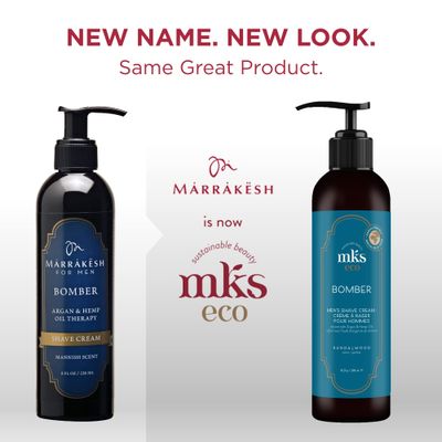 MKS eco for Men Bomber Shave Cream, Sandalwood Scent - 10 oz - Softens Beard to Reduce Resistance &amp; Irritation, Moisturizes Skin - With Hemp Seed &amp; Argan Oils - Vegan, Cruelty Free