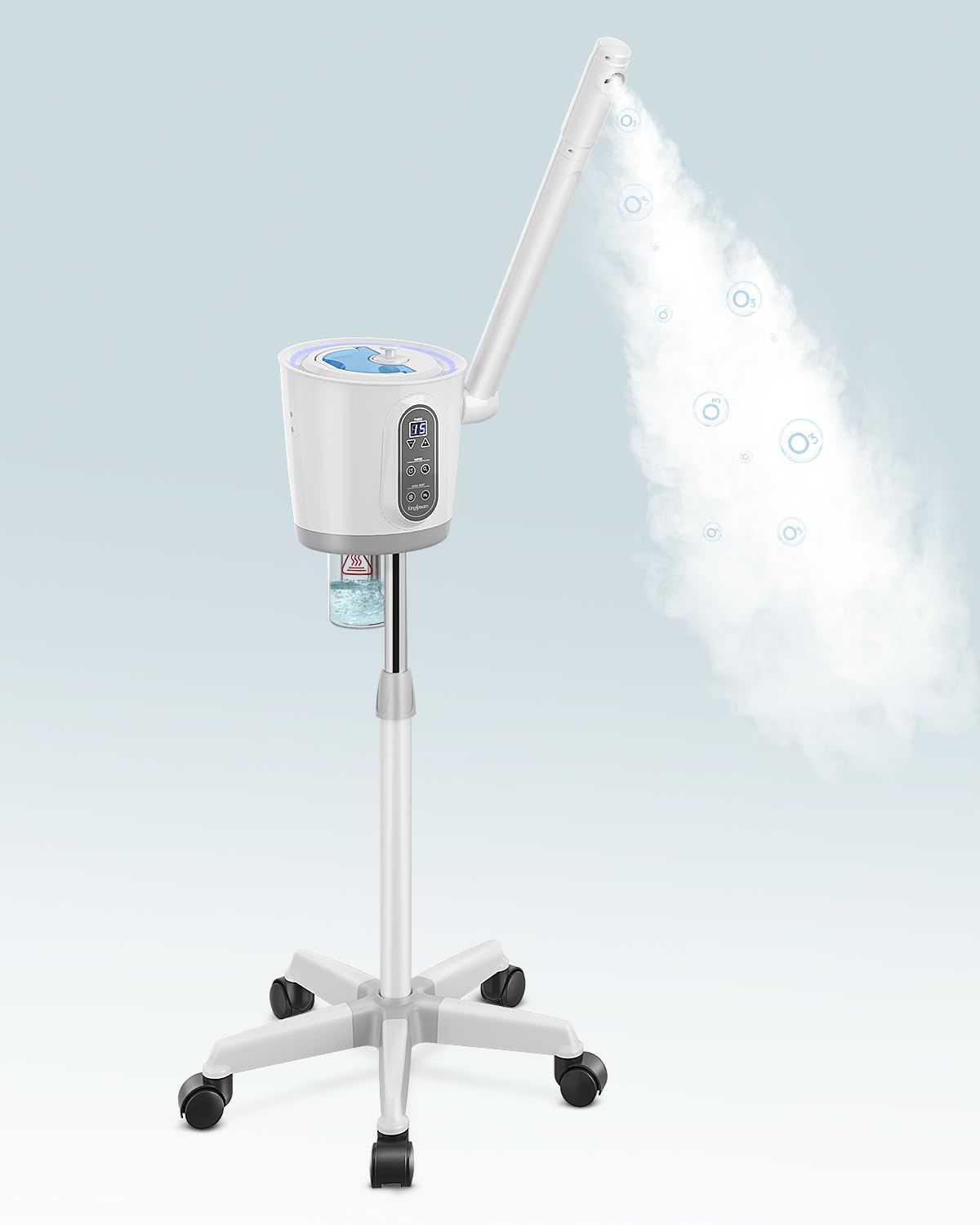 Kingsteam Professional Facial Steamer with Ozone - Ionic Nano Hot Mist Steamer with Large Capacity and 30 Min Timer for Estheticians, Beauty Salons, and Home Skin Care Use