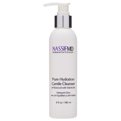 NassifMD Pure Hydration Facial Cleanser, Matcha Cleanser, Hydrating Face Cleanser with Vitamin C, Matcha Hemp Hydrating Cleanser (6oz)