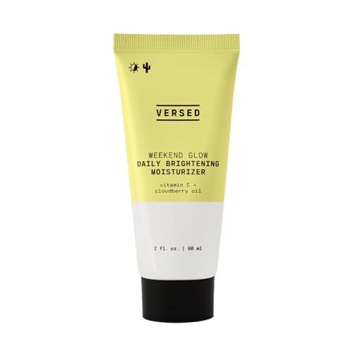 Versed Weekend Glow Daily Brightening Moisturizer - Vegan Lightweight Vitamin C Moisturizer with Cloudberry Seed Oil - Hydrating Face Moisturizer for Discoloration &amp; Uneven Texture (2oz)