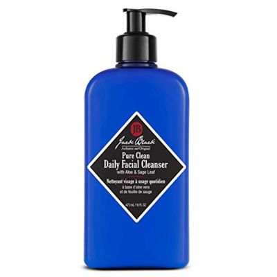 Jack Black - Pure Clean Daily Facial Cleanser, 16 fl oz  2-in-1 Facial Cleanser and Toner, Removes Dirt and Oil, PureScience Formula, Certified Organic Ingredients, Aloe and Sage Leaf