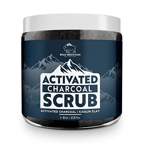 Wild Mountain Activated Charcoal Scrub- Men Face Scrub and Exfoliate for Face- Face Scrub for Men- Face Exfoliator, Exfoliating Face Wash, Facial Scrub, Face Exfoliant