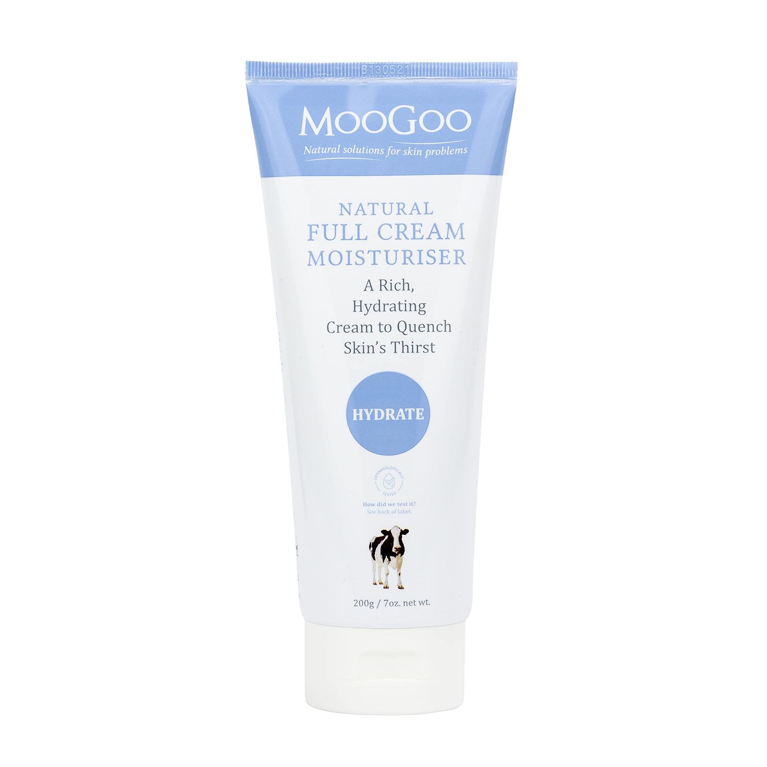 MooGoo Natural Full Cream Moisturizer - Ultra-Hydrating Repair for Dry, Itchy, Sensitive Skin - Suitable for Face, Body &amp; All Ages, 200g/7oz.