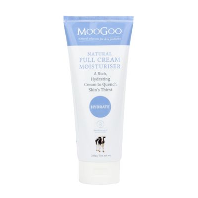 MooGoo Natural Full Cream Moisturizer - Ultra-Hydrating Repair for Dry, Itchy, Sensitive Skin - Suitable for Face, Body &amp; All Ages, 200g/7oz.