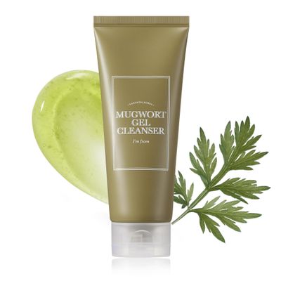 I&#39;m from Mugwort Gel Cleanser 150ml, Mugwort 60%, Calming, Soothing, Mild low pH Korean Face Wash for Sensitive Skin, Irritated Skin, Herbal, Hypoallergenic, Vegan