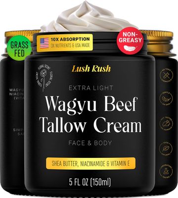 Light Grass Fed Beef Tallow Moisturizer Cream 5OZ | Shea Butter, Vitamin E | Beef Tallow for Face &amp; Body | Tallow Face Moisturizer &amp; Beef Tallow Face Cream | Beef Tallow Lotion &amp; Beef Tallow for Skin