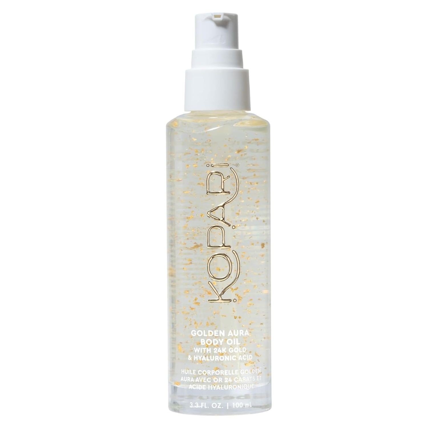 Kopari Golden Aura Body Oil, Toasted Vanilla Post Shower Body Oil with 24k Gold &amp; Hyaluronic Acid. Lightweight Hydrating Formula for Glowing Skin