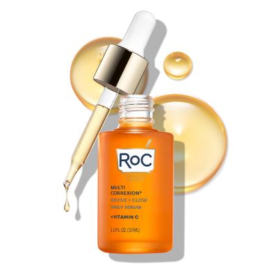 RoC Multi Correxion Revive + Glow 10% Active Vitamin C Serum for Face, Daily Anti-Aging Wrinkle and Skin Tone Skin Care Treatment, Brightening Serum, Stocking Stuffers for Men &amp; Women, 1 oz