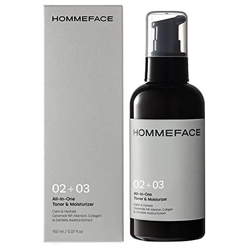 HOMMEFACE All-in-One Face Toner &amp; Moisturizer for Men, 5.07 fl. oz., Lightweight, Alcohol-Free, After Shaving, for Dry, Combination &amp; Oily Skin