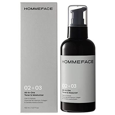 HOMMEFACE All-in-One Face Toner &amp; Moisturizer for Men, 5.07 fl. oz., Lightweight, Alcohol-Free, After Shaving, for Dry, Combination &amp; Oily Skin