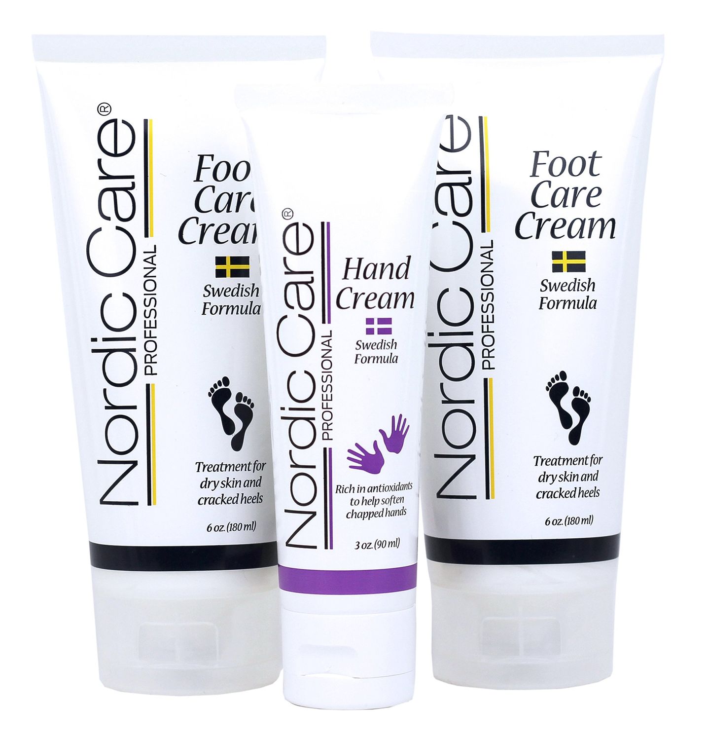 Nordic Care Foot Care Cream (2 pack) + Hand Cream | Hydrates and Treats Severely Dry Feet &amp; Cracked Heels | Urea &amp; Glycerin Relieves Itchy Dry Skin