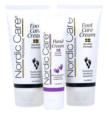 Nordic Care Foot Care Cream (2 pack) + Hand Cream | Hydrates and Treats Severely Dry Feet &amp; Cracked Heels | Urea &amp; Glycerin Relieves Itchy Dry Skin