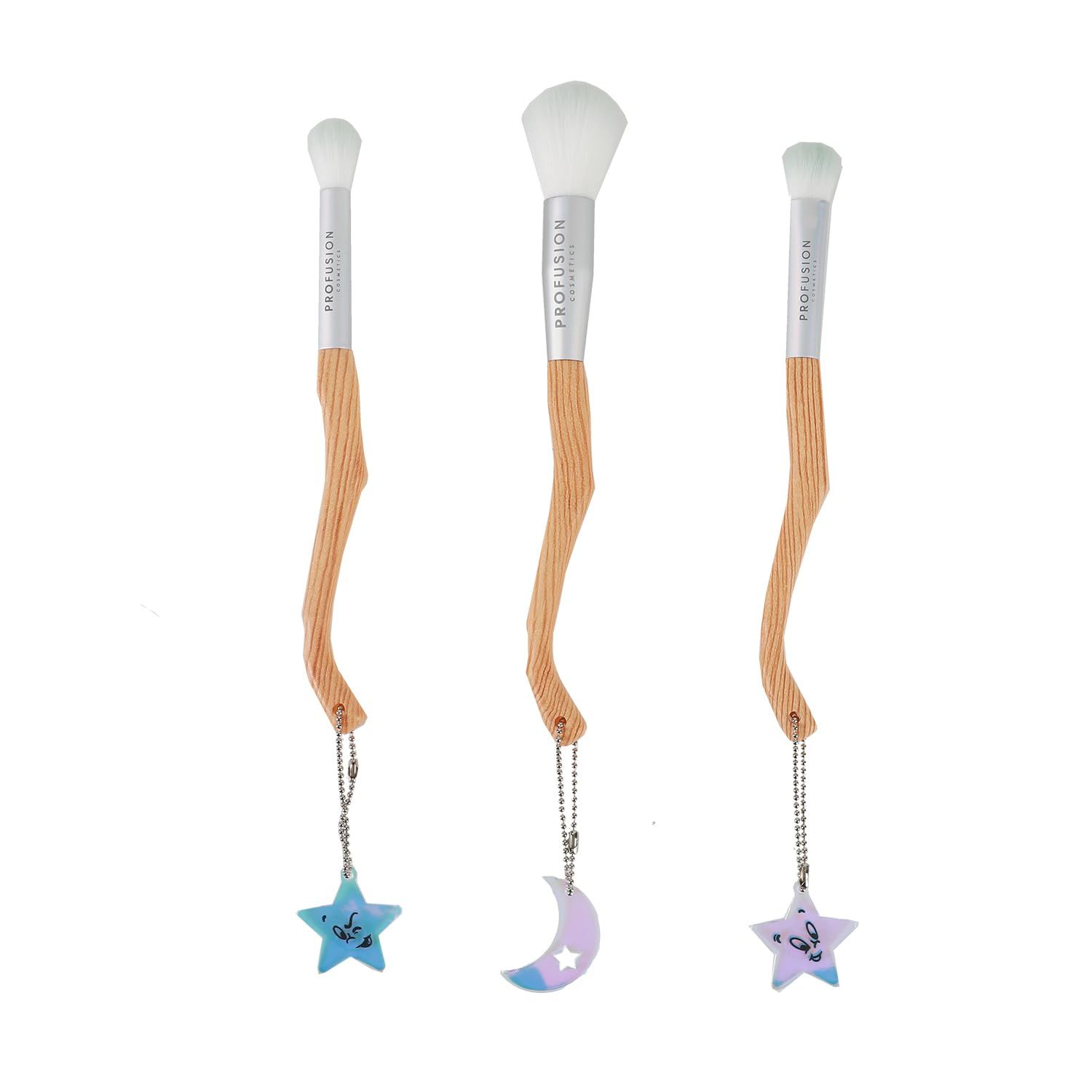 Profusion Cosmetics Casper The Friendly Ghost 3 Piece Eye and Face Brush Set for Flawless Makeup, Achieve Adorable Look with the Essentials Elegance Brush Set
