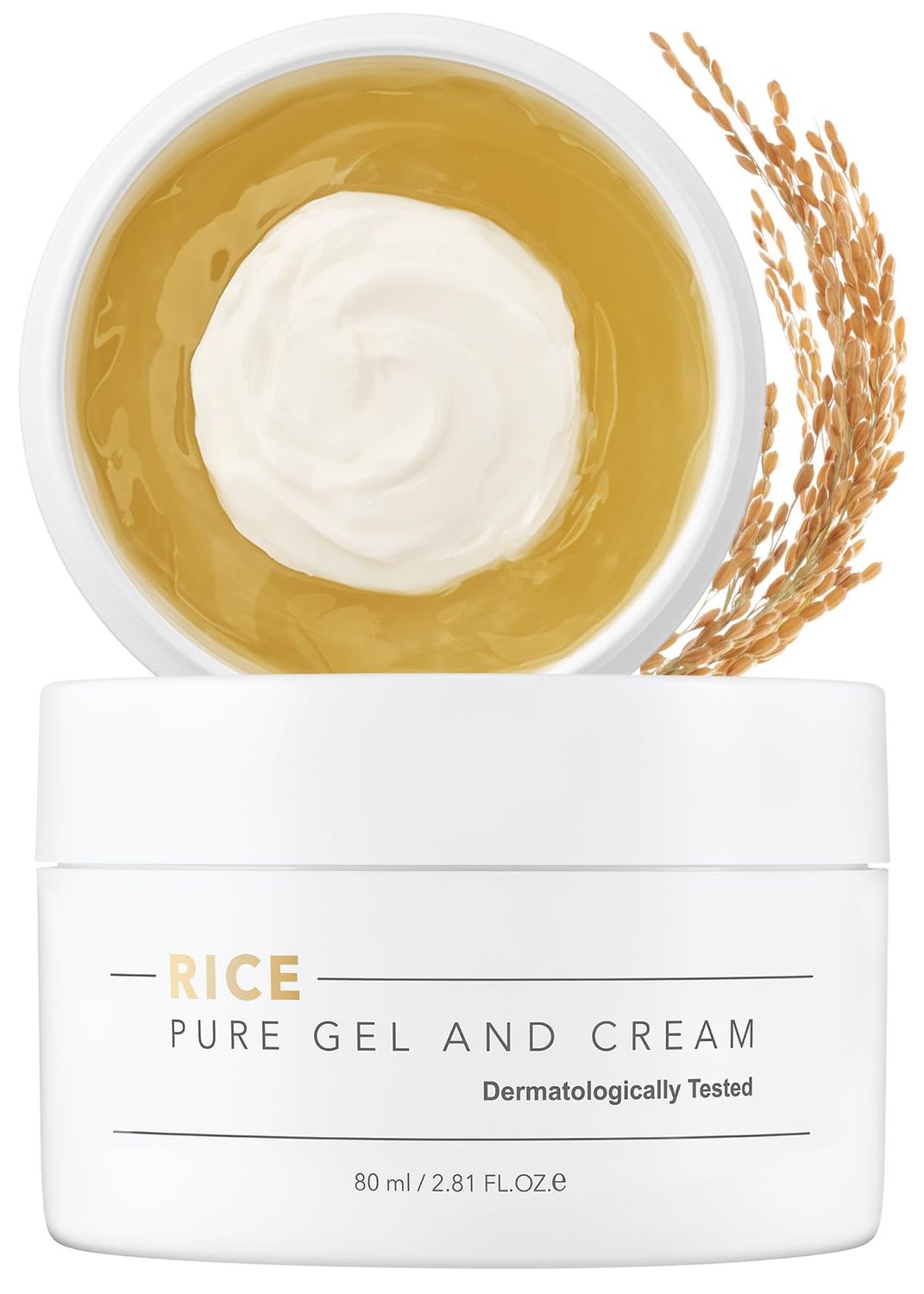 THANKYOU FARMER Rice Pure Gel and Cream, Nourishing Exclusive Korean Rice Extract, Dermatologist Tested, Ceramide, Korean Moisturizer for Dry Skin, Fragrance-Free, 2.81 fl.oz (80ml)