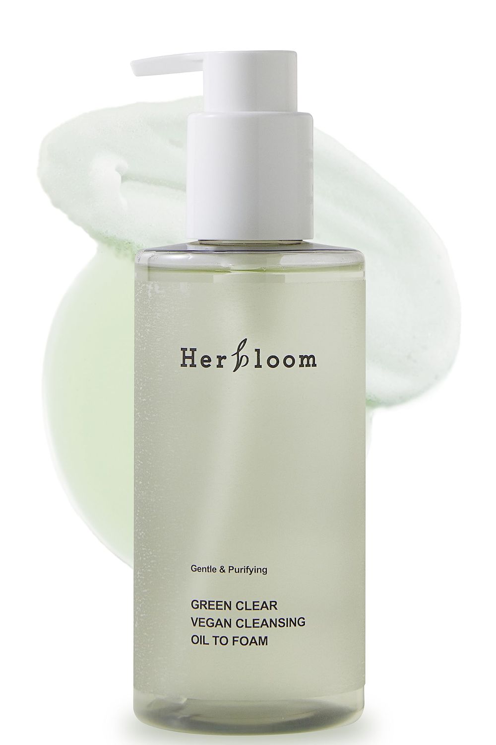 herbloom Green Clear Vegan Cleansing Oil to Foam - Korean Cleanser, pH Balanced Mild Foam Cleanser, Oil Based Cleanser, Sulfate Free, Vegan Skincare - 6.76 fl.oz.