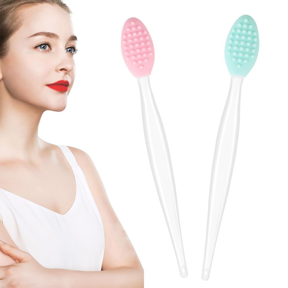 Lip Scrub Brush Lip Scrubber Tool Lip Exfoliator Brush Silicone Lip Brush Exfoliating Lip Brush Lip Scrub Tool for Dark Lips