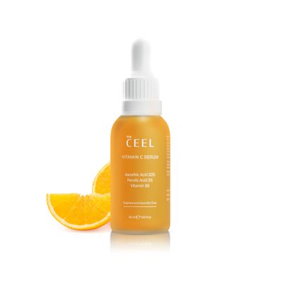 The Ceel 20% Vitamin C Brightening Anti-Aging Serum for Face with Ascorbic, Ferulic Acid &amp; Vitamin B5 - Paraben &amp; Perfume Free Skin Care Formula for Hydration, Wrinkles, Dark Spots, &amp; Radiance - 30ml