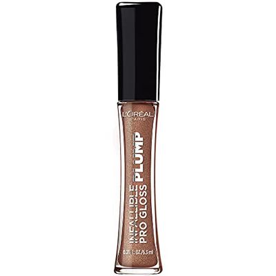 L&#39;Oreal Paris Infallible Pro Gloss Plump Lip Gloss with Hyaluronic Acid, Long Lasting Plumping Shine, Lips Look Instantly Fuller and More Plump, Sunlit Shimmer, 0.21 fl. oz.