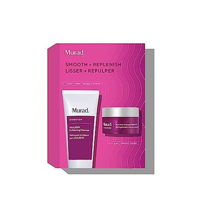 Murad Smooth &amp; Replenish Value Set - 2-Piece Full-Size Set $117 Value - AHA/BHA Cleanser &amp; Water Gel Moisturizer