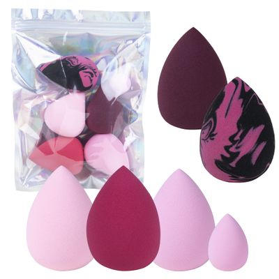 Waqas 6 PCs Beauty Blenders Sponge, Multi Colored Makeup Sponges, Non Latex Blender Sponge Concealer, Super Soft Mini Powder and Liquid Foundation for Flawless Skin Red, Pink, Purple
